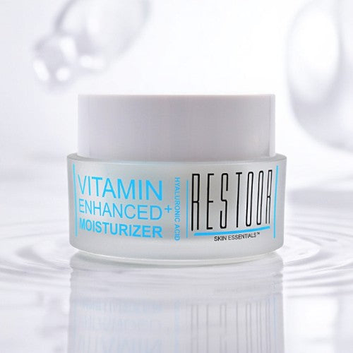 Vitamin Enhanced Moisturizer with Hyaluronic-Acid .5 oz - Restoor Skin Essentials - Quality Anti Aging Serums